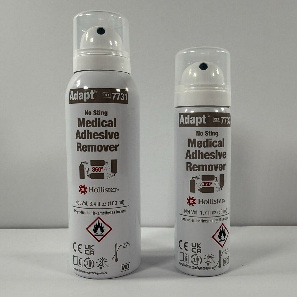 2 Hollister Adapt Medical Adhesive Remover ~ 7737 (1.7 Fl Oz) & 7731 (3.4 Fl Oz)